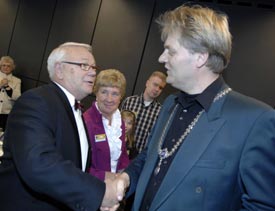 Jan van de Put en Jan Hamminga (loco-burgemeester)